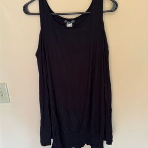 VENUS Black Open Shoulder Long Sleeve Top